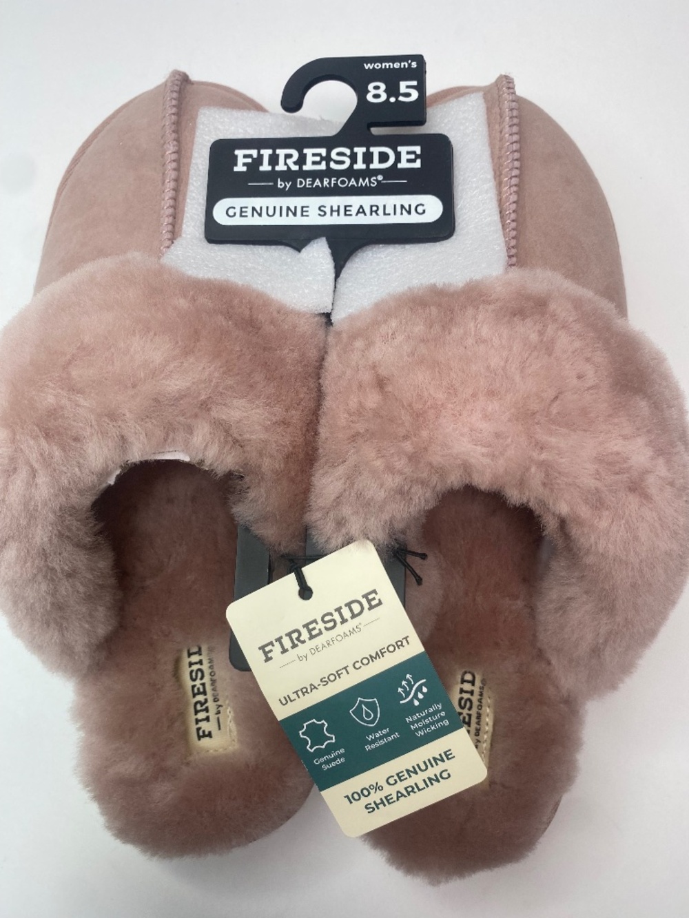 Fireside by Dearfoams Women's Shearling Slippers Size 8.5 (EU 40) NEW No Box